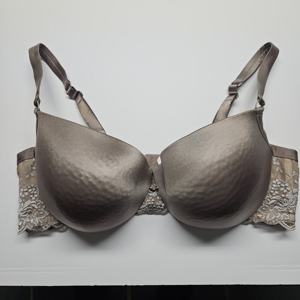 Cacique Bra 44DD Lightly Lined Full Coverage Taupe Lace Underwire